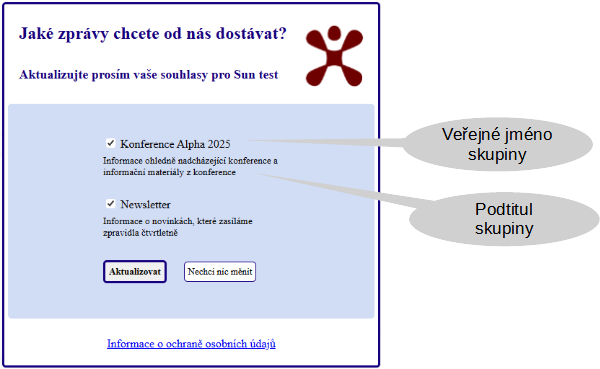 Formulář pro odhlášení z hromadné pošty